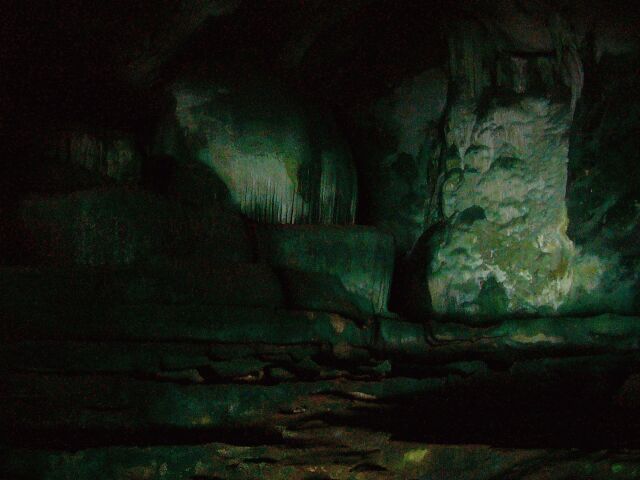 Ko Phanak cave limestone waterfall